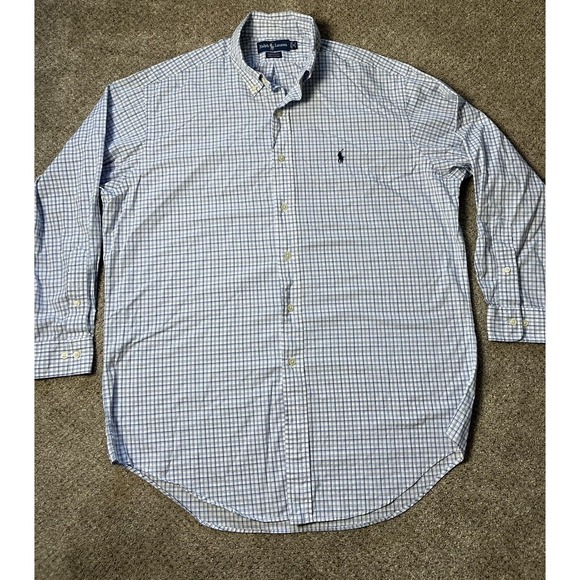 Polo Ralph Lauren Other - Polo Ralph Lauren Men's Button Up Shirt Yarmouth 16 32/33 Blue Plaid Long Sleeve
